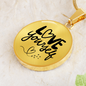 Love Yourself Circle Pendant Necklace