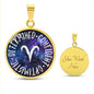 Aries Circle Pendant Necklace