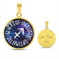 Sagittarius Circle Pendant Necklace