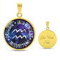 Aquarius Circle Pendant Necklace