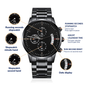 I am grateful to have you as my dad engraved Black Chronograph Watch