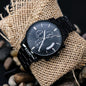 Black Chronograph Watch Engraved with I Am Grateful to Have You As My Son