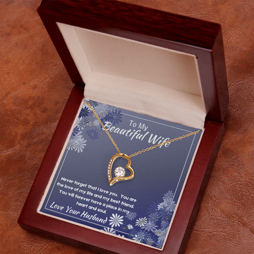 Love Heart Necklace, Gift for Wife