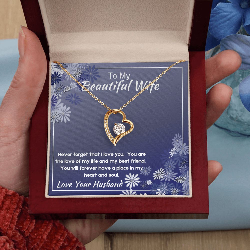 Love Heart Necklace, Gift for Wife