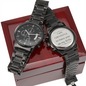 Black Chronograph Watch Engraved with I Am Grateful to Have You As My Son