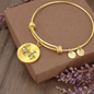 Perfectly Imperfect Circle Pendant Bracelet - gold