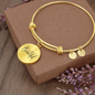 Hello Beautiful Circle Pendant Bracelet - gold