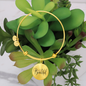 Hello Beautiful Circle Pendant Bracelet - gold