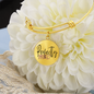 Perfectly Imperfect Circle Pendant Bracelet - gold
