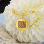 Strong and Beautiful Circle Pendant Bracelet - gold