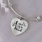 one of a kind heart quote bracelet - silver