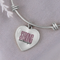 Strong and Beautiful Heart Pendant Bracelet - silver