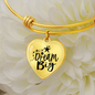 Dream Big Heart Pendant Bangle Bracelet