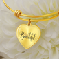 Hello Beautiful Heart Pendant Bracelet - gold