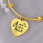 one of a kind heart quote bracelet - gold