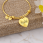 Hello Beautiful Heart Pendant Bracelet - gold