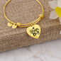 Dream Big Heart Pendant Bangle Bracelet