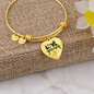 Love Yourself Heart Pendant Bangle Bracelet
