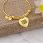 Strong and Beautiful Heart Pendant Bracelet - gold