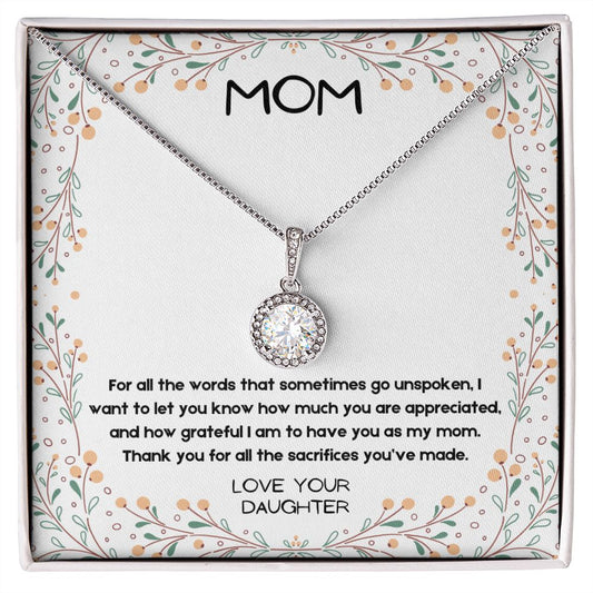 Gift for Mom from Daughter, Eternal Hope Necklace