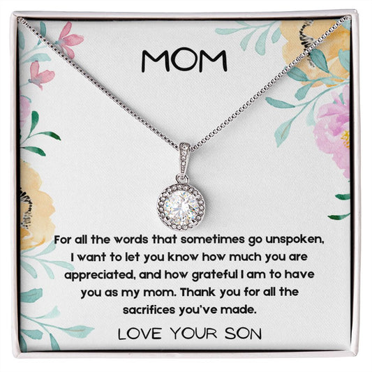 Gift for Mom from Son, Eternal Hope Necklace