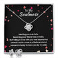 Gift for Soulmate, 14k White Gold Over Stainless Steel Necklace and Earring Set with Cubic Zirconias