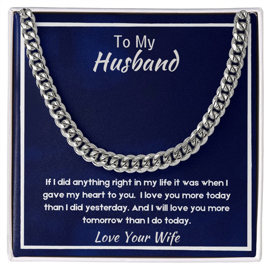 Gift for Husband from Wife, Cuban Chain Necklace