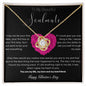 Cubic Zirconia Gold Finish Pendant Necklace for Her, Valentine's Day Gift for Her