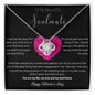Cubic Zirconia Gold Finish Pendant Necklace for Her, Valentine's Day Gift for Her