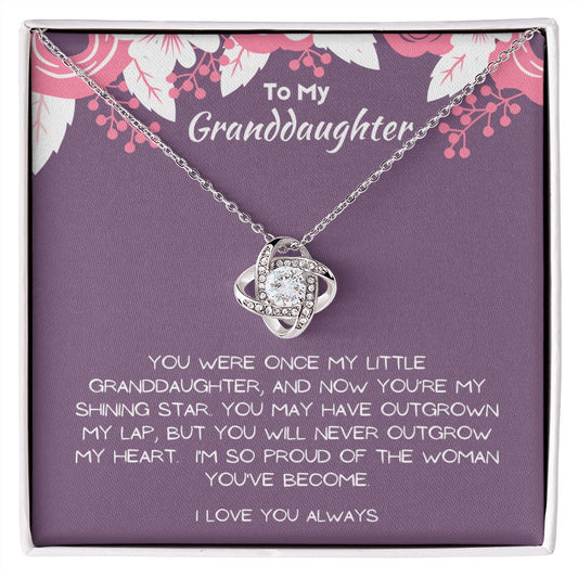 To My Granddaughter, Love Knot Necklace