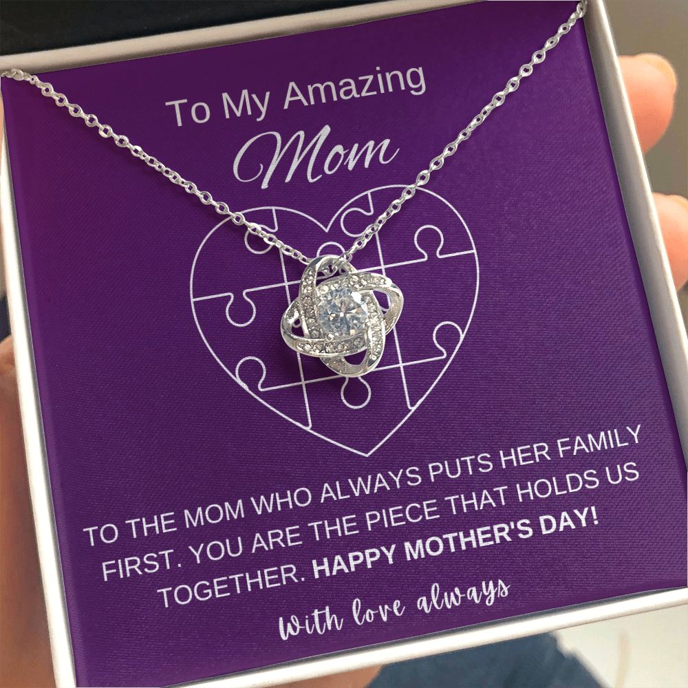 Mother's Day Necklace From Son/Daughter, You Are The Piece That Holds Us Together
