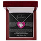 Cubic Zirconia Gold Finish Pendant Necklace for Her, Valentine's Day Gift for Her