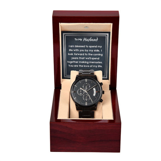 To My Husband, Black Chronograph Watch
