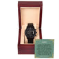 Gift for Dad from Son, Black Chronograph Watch