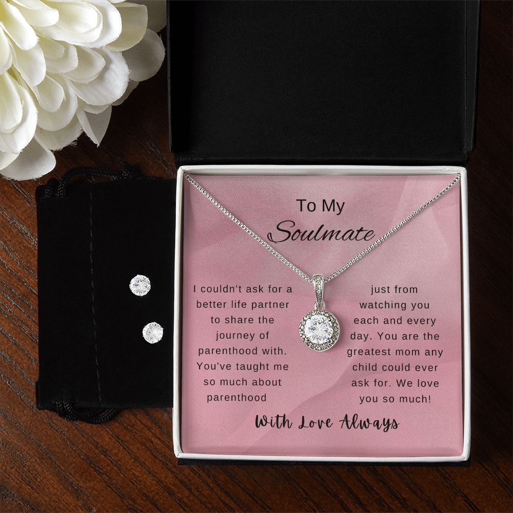 Mother's Day Necklace and Earrings for Wife
