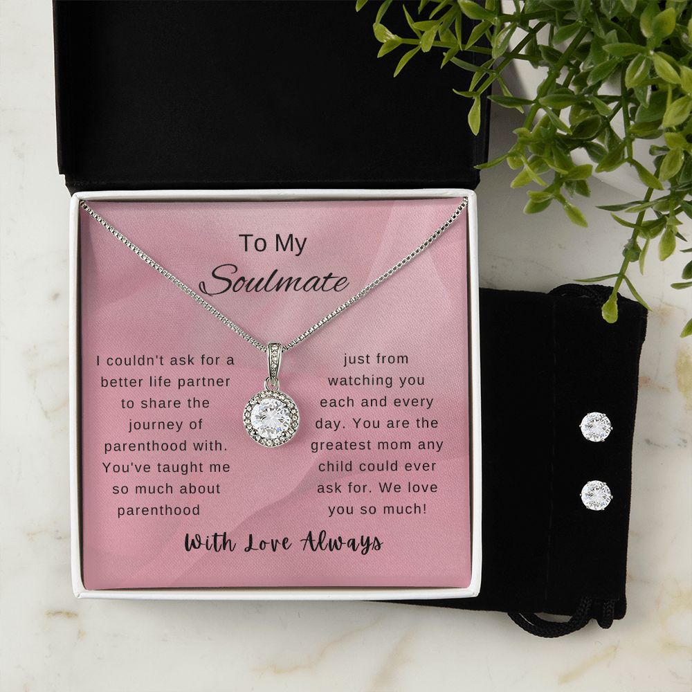 Mother's Day Necklace and Earrings for Wife