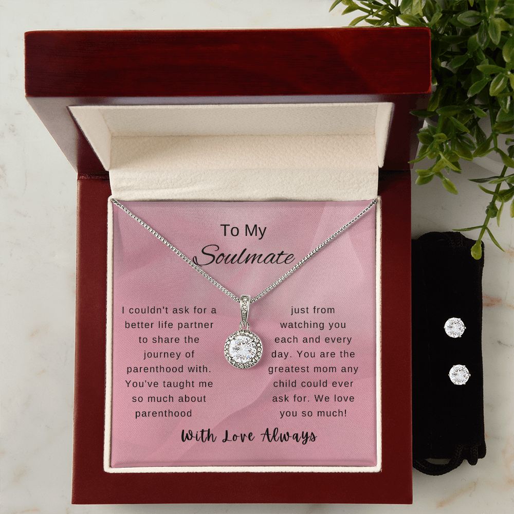 Mother's Day Necklace and Earrings for Wife