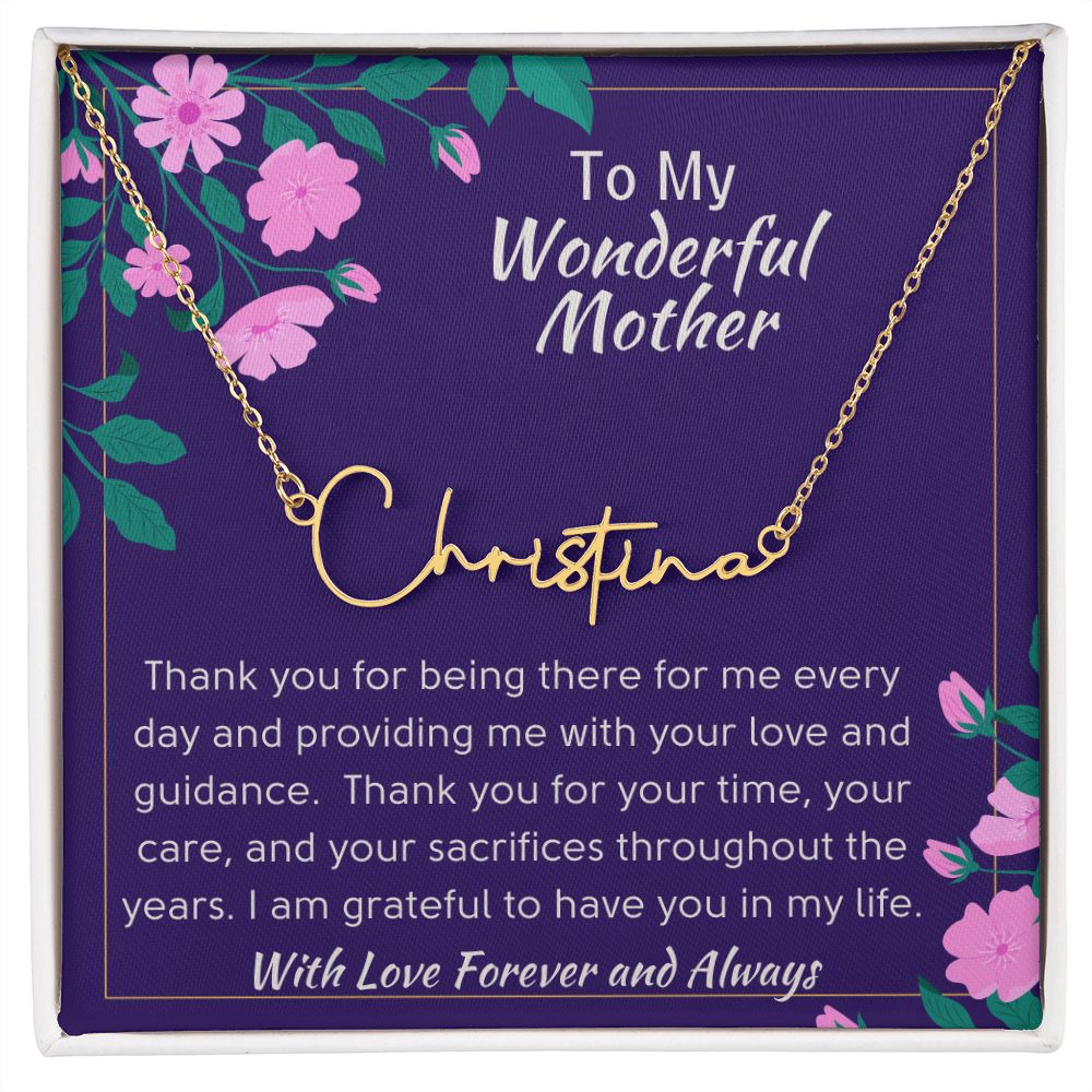 Personalized Name Necklace | Gift for Mom | Mother's Day Gift |18K Gold Finish Necklace or Stainless Steel Necklace