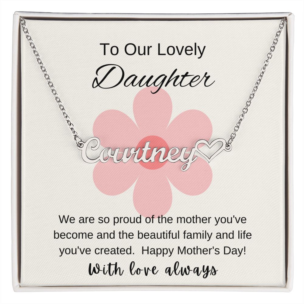 Personalized Name Necklace for Daughter, Mother's Day Gift for Daughter, Gift from Parents to Daughter