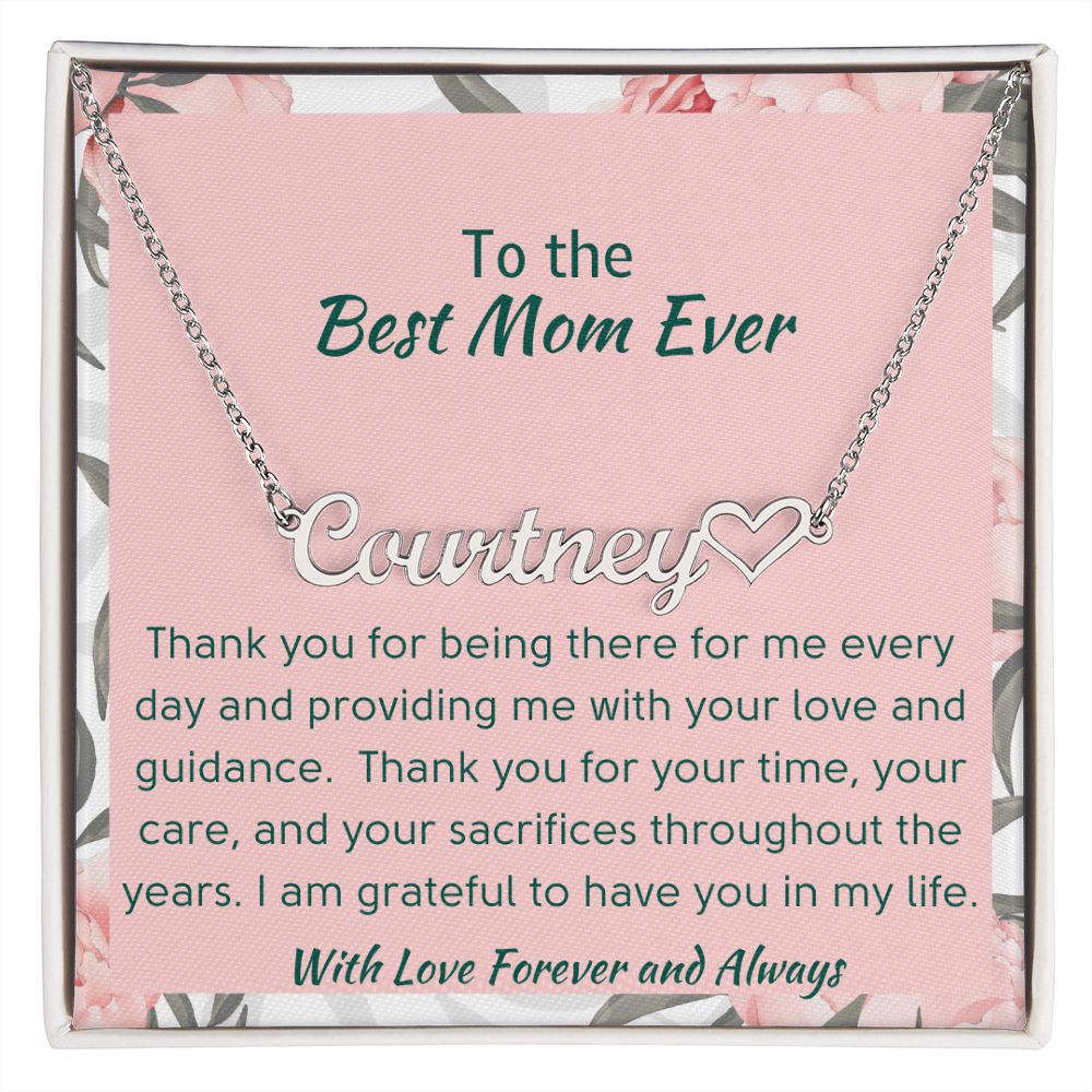 Personalized Name Necklace and Heart | Gift for Mom | Mother's Day Gift | 18K Gold Finish Necklace or Stainless Steel Necklace