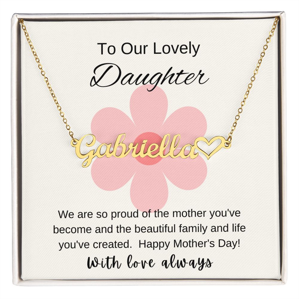 Personalized Name Necklace for Daughter, Mother's Day Gift for Daughter, Gift from Parents to Daughter