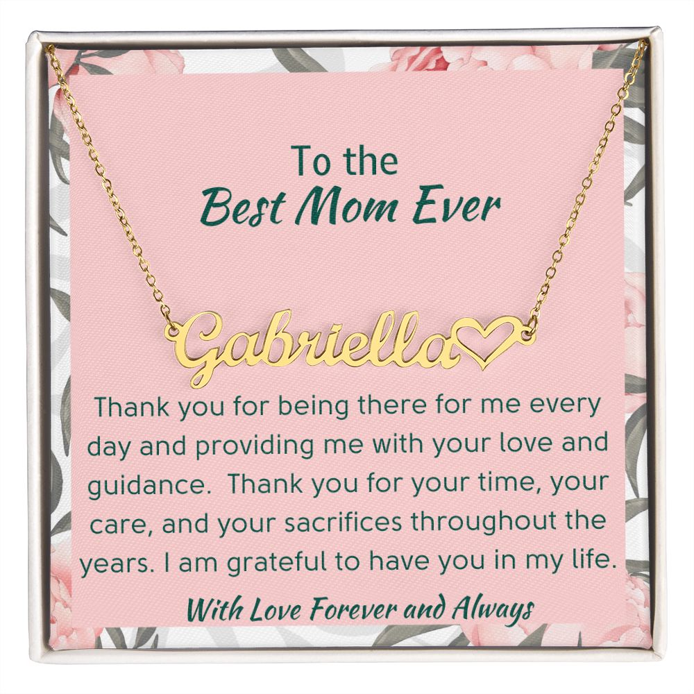 Personalized Name Necklace and Heart | Gift for Mom | Mother's Day Gift | 18K Gold Finish Necklace or Stainless Steel Necklace