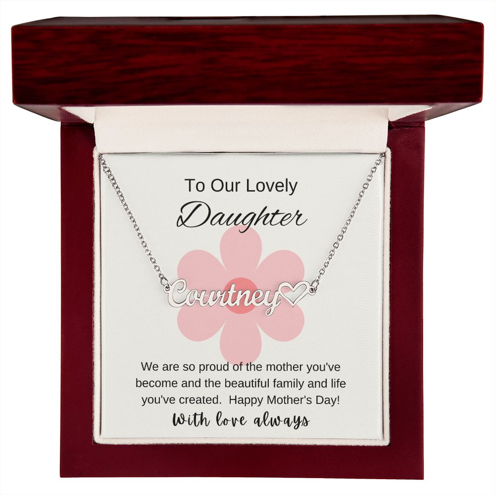 Personalized Name Necklace for Daughter, Mother's Day Gift for Daughter, Gift from Parents to Daughter