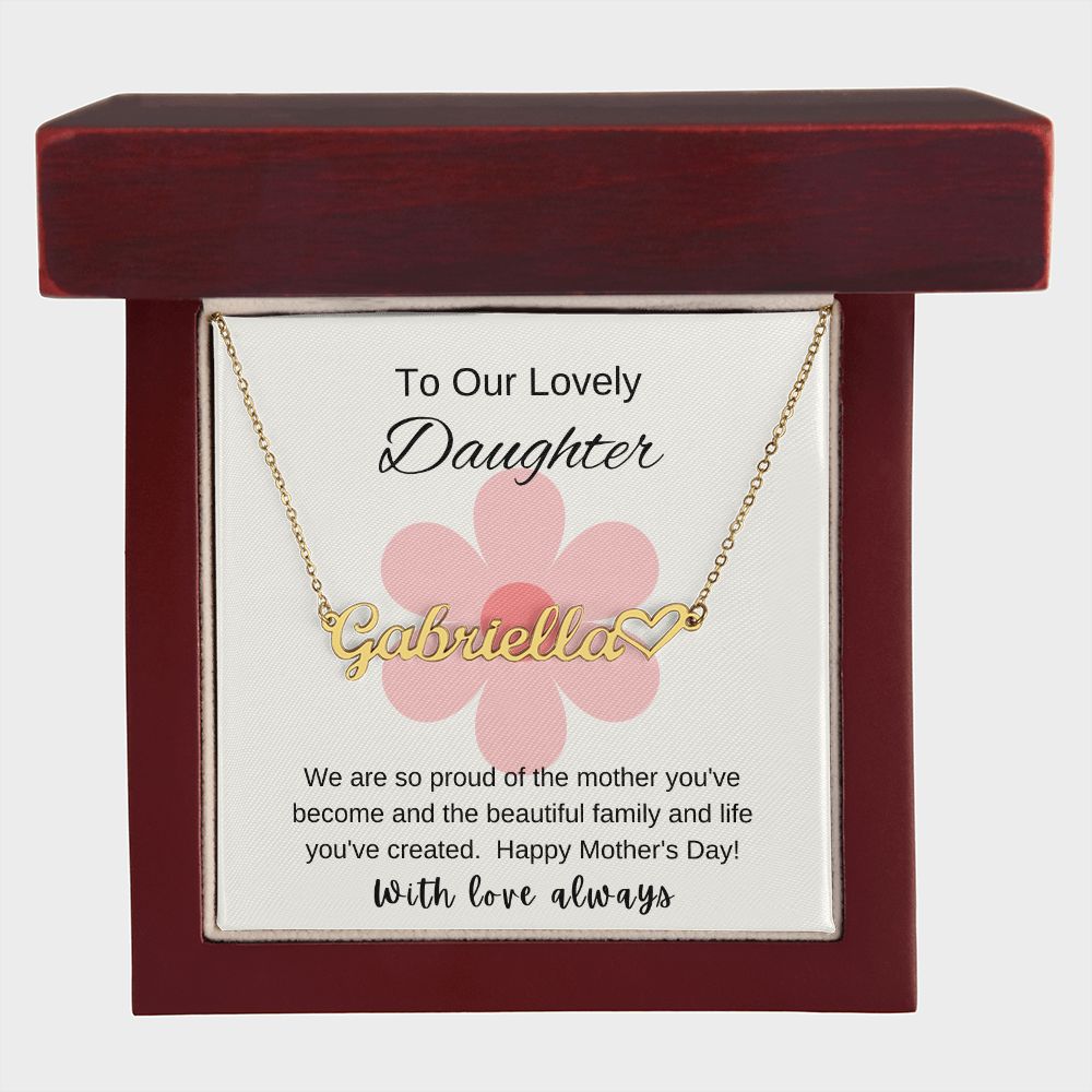 Personalized Name Necklace for Daughter, Mother's Day Gift for Daughter, Gift from Parents to Daughter
