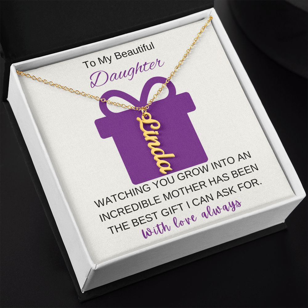 Personalized Name Pendant Necklace for Daugther, Mother's Day Gift for Daughter