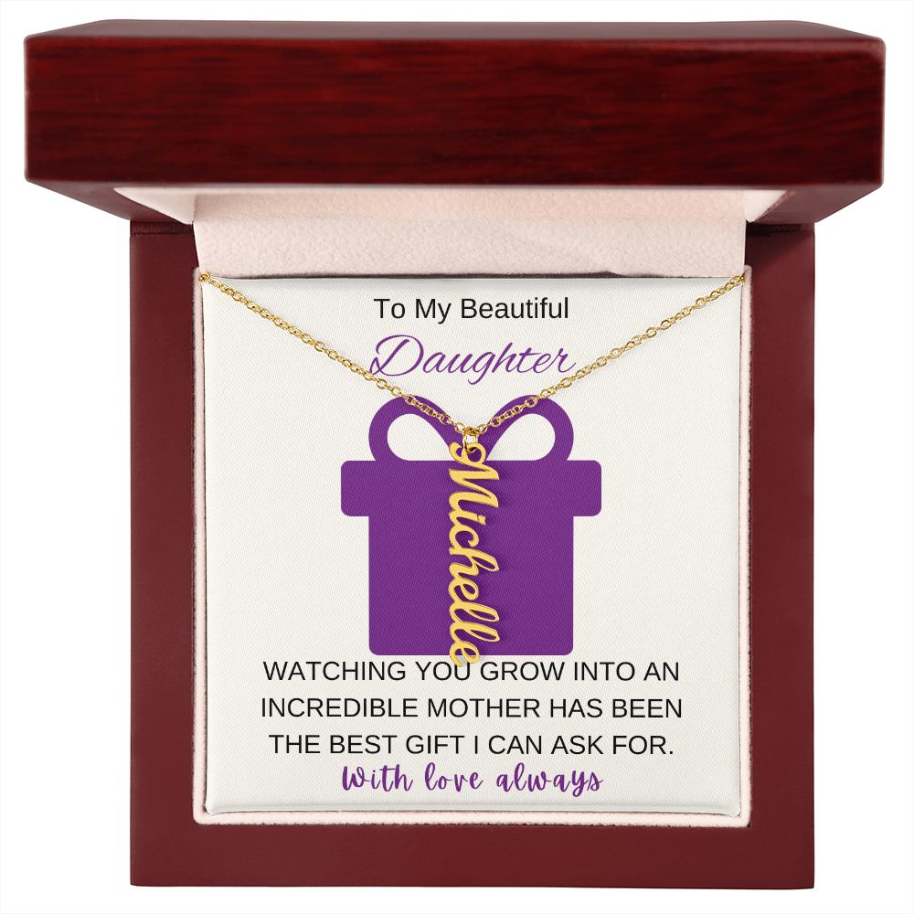 Personalized Name Pendant Necklace for Daugther, Mother's Day Gift for Daughter