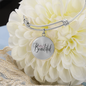Hello Beautiful Circle Pendant Bracelet - silver