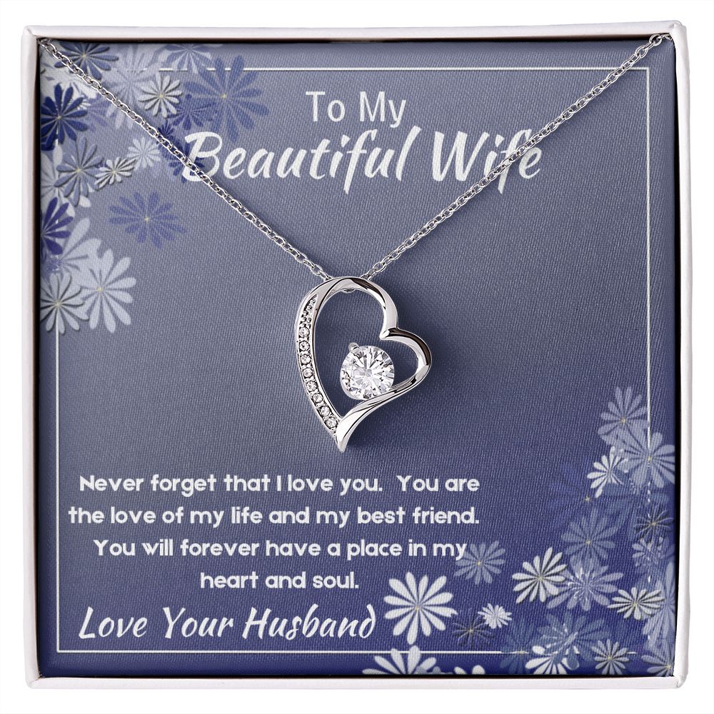 Love Heart Necklace, Gift for Wife