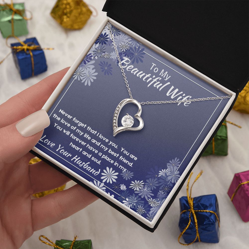 Love Heart Necklace, Gift for Wife