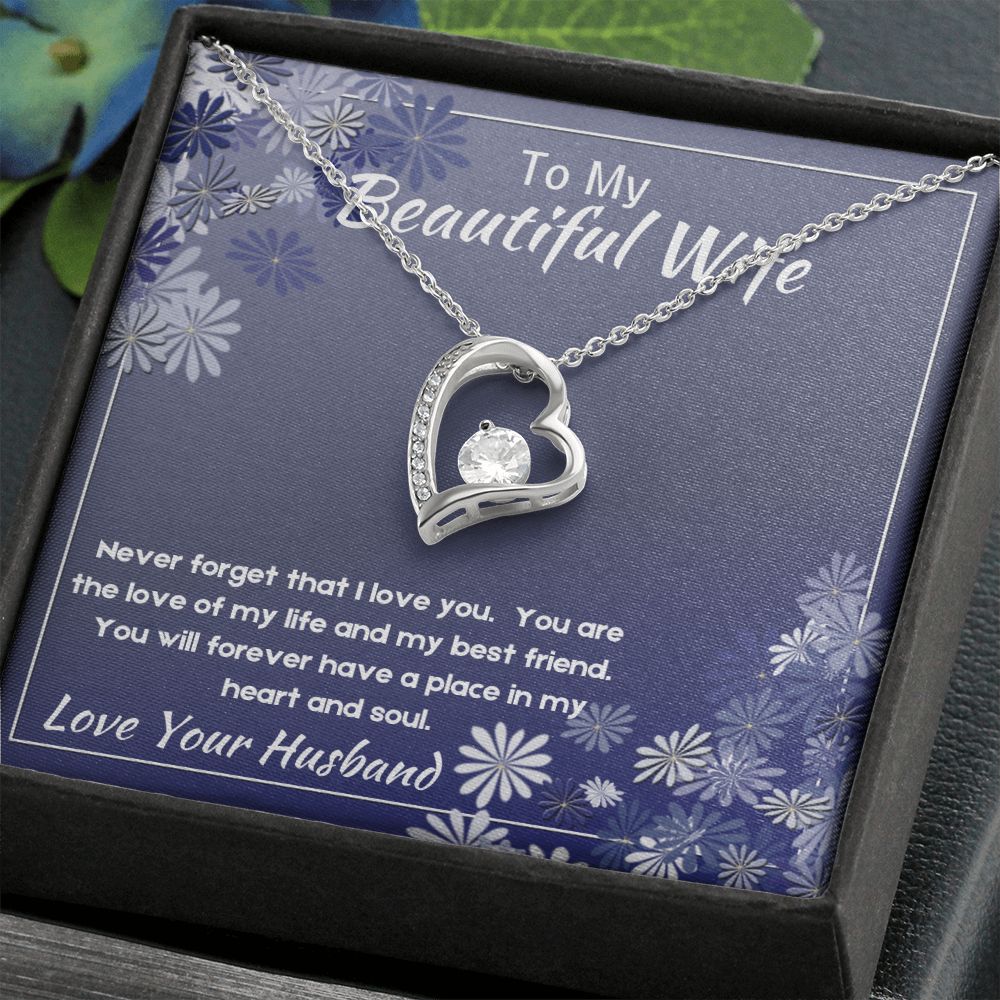 Love Heart Necklace, Gift for Wife